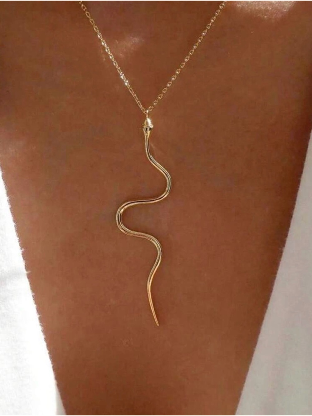 Gold Snake Pendant Necklace - Women Jewelry